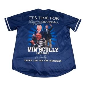 Unbranded Vin Scully Los Angeles Dodgers Memorial Baseball Jersey Men's XL